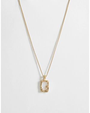 ASOS Collier à pendentif carré né d'une pierre - dé - Blanc