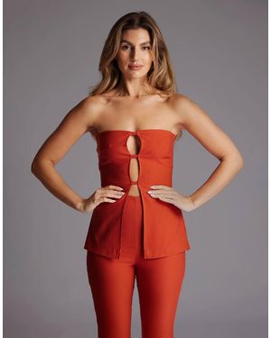 Vesper Bandeau Longline Top - Red