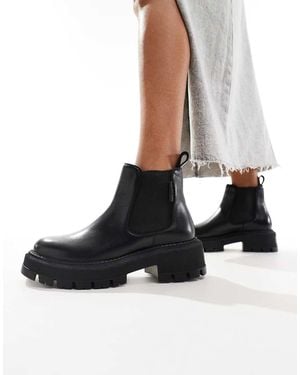 Walk London Botas Chelsea Negras De Cuero Roxy De - Negro