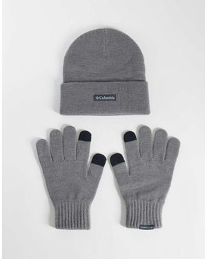 Columbia Csc Beanie And Glove Set - Grey