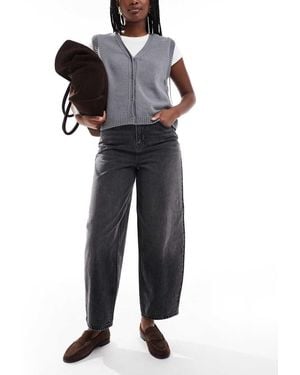 Vero Moda Vaqueros De Talle Alto Y Pernera Barrel Con Lavado Negro Billie De