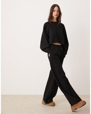 Miss Selfridge Wide Leg Sweatpants - Black