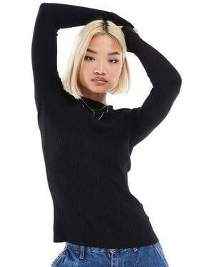 Threadbare Jersey Entallado Con Cuello Alzado De - Negro