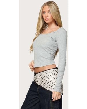 Edikted Makenna Scoop Neck Top - White