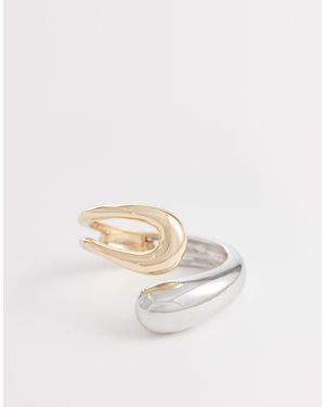 ASOS Mixed Metal Cuff Bracelet - White