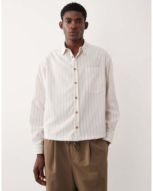 ASOS Boxy Oversized Stripe Shirt - White