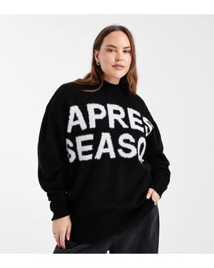 ASOS Asos Design Curve Tinsel High Neck Jumper - Black