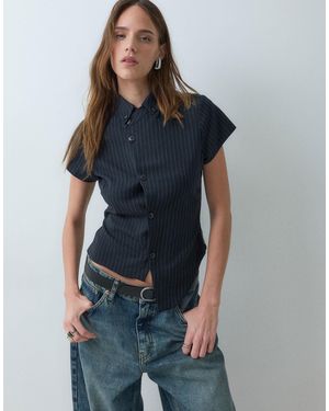 Collusion Asymmetric Shirt - Blue