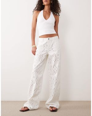 Gina Tricot – weit geschnittene jeans - Weiß