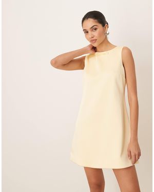 Six Stories Satin Mini Shift Dress - Natural