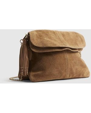 River Island Suede Tassel Chain Shoulder Bag - Brown