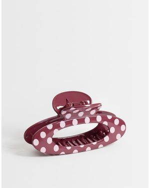 ASOS Grote Ovale Haarclip Met Polkadot - Rood