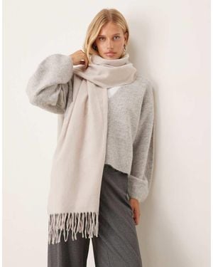 ASOS Super Soft Woven Tassel Scarf - Natural