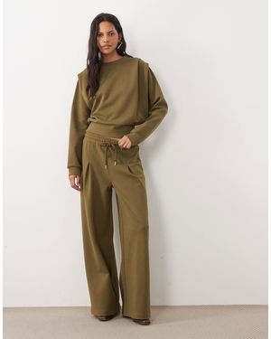 ASOS Wide Leg Tie Waist sweatpants Co-ord - Green