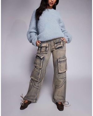 Liquor N Poker Straight Denim Cargos - Grey