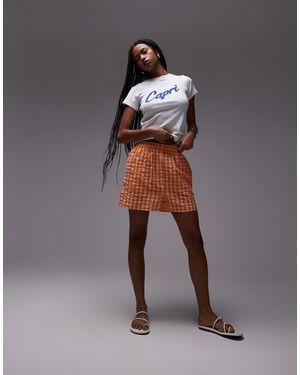 TOPSHOP Caleçon texturé à enfiler avec carreaux - Gris