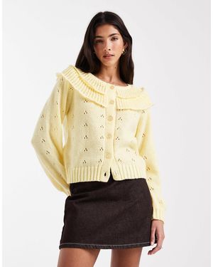 Pieces – strickjacke - Natur