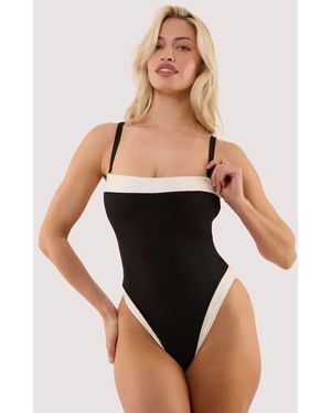 Wolf & Whistle Ally & Ivory Bandeau Swimsuit - Black