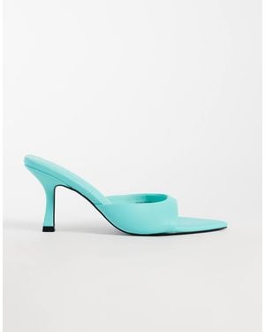 ASOS Hotline mules à bout pointu à talons en turquoise - Bleu