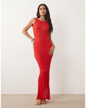 I.AM.GIA Luminara Fine Knit Sleeveless Open Back Maxi Dress - Red