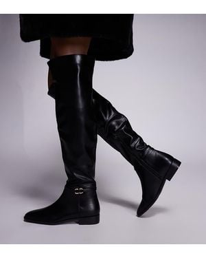 Public Desire Botas De Montar Negras Por Encima De La Rodilla Eastburn De - Negro