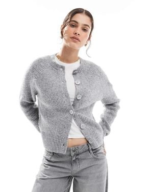 Threadbare Geribbeld Gebreid Vest - Grijs