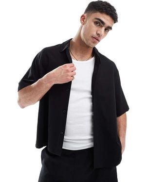 Bershka Camicia Premium Nera - Nero