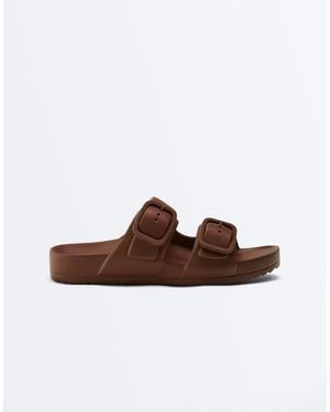 Oysho Beachwear Buckle Sandal - Brown