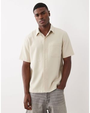 ASOS Smart Relaxed Shirt With Poppers - Natural