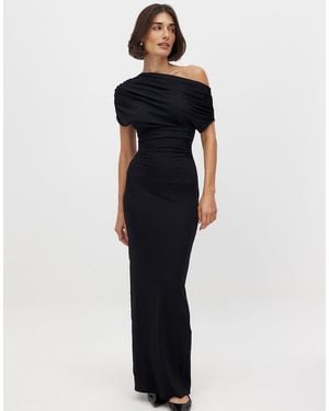 NA-KD Soft Line Draped Maxi Dress - Blue