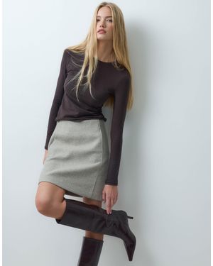 Vero Moda Hoch taillierter strukturierter minirock - Grau