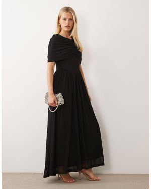 Vero Moda Cape Detail Jersey Maxi Dress - Black
