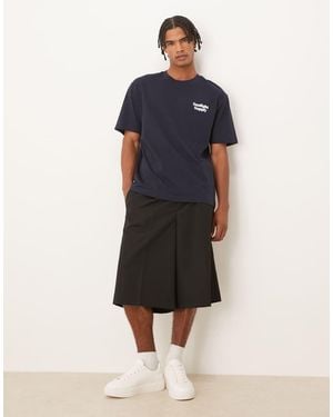 ASOS Oversized Dressy Bermuda Shorts With Front Pleats - Blue