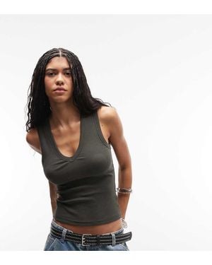 Weekday V-Neck Tank Top - Black