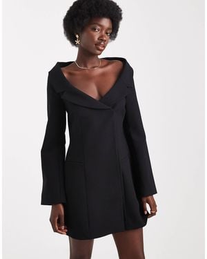 ASOS Off Shoulder Blazer Dress - Black