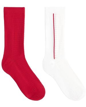 Oysho 2 Pairs Of Classic Polyamide Blend Training Socks - Red