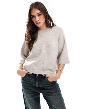 ONLY Boxy Knitted T-shirt - Grey