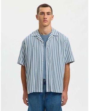 SELECTED Overhemd Met Korte Mouwen - Blauw