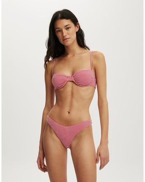 Cotton On Dip Front High Side Brazilian Bikini Bottom - Red
