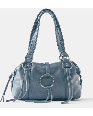 Pull&Bear Schultertasche mit ringdetail - Blau