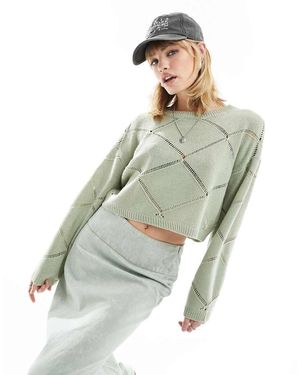 Noisy May Maglione Con Collo Ampio Chiaro Traforato - Multicolore