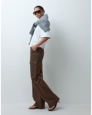 ASOS Peached Cargo Trousers With Pocket Detail - Blue