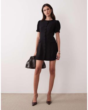 Nobody's Child Puff Sleeve Tailored Mini Dress - Natural