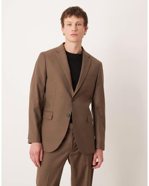 Mango Turin - blazer d'ensemble ajusté en laine - marron