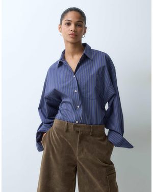 ARKET Hemd aus reiner baumwolle im oversize-schnitt - Blau