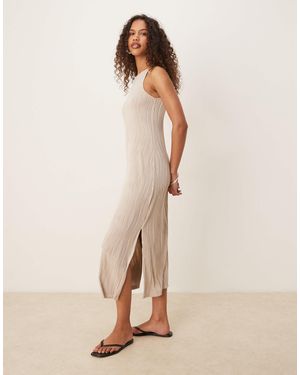 Jdy – ärmelloses, strukturiertes midaxi-kleid - Natur