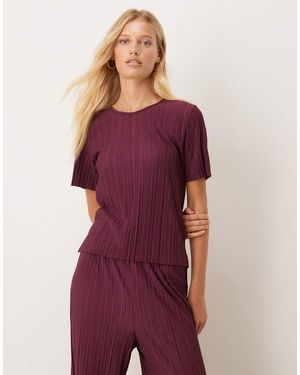 Vila Camiseta Burdeos Plisada De (Parte De Un Conjunto)-Rojo - Morado