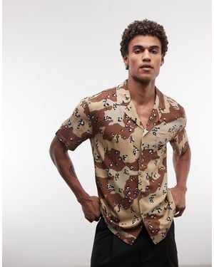 Stan Ray Short Sleeve Camo Print Shirt - Brown