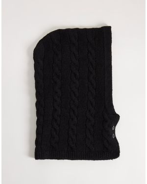 Threadbare Kapuze aus zopfstrick - Schwarz