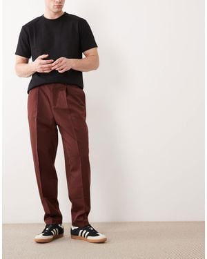 ASOS Tailo Pleated Relaxed Tape Pants - Red